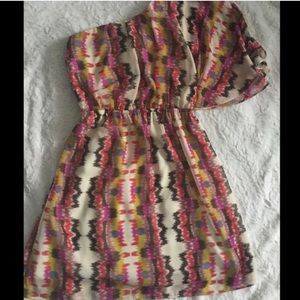 One Sleeve Aztec Dress